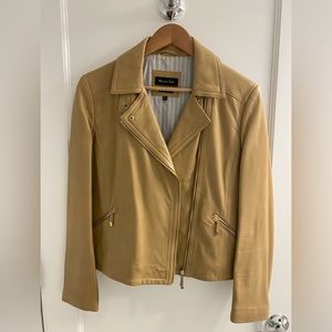 Massimo Dutti light mustard, leather jacket, sizeXL